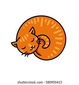 cute sleeping cat. vector illustration