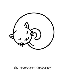 Cute Sleeping Cat Vector Illustration Stock Vector (Royalty Free ...