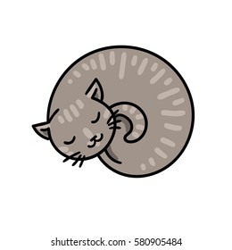 cute sleeping cat. vector illustration