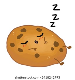 Cute sleeping cookie vector illustration