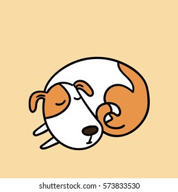 cute sleeping dog. funny dog. vector illustration
