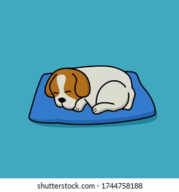 Cute Sleeping Dog Vector Design