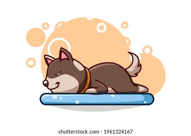 A cute sleeping dog vector illustration