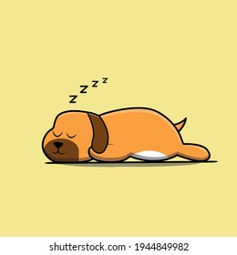 Cute Sleeping dog vector illustratorvector illustration flat cartoon style