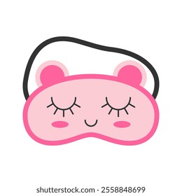 Cute Sleeping Eye Mask Icon Illustration