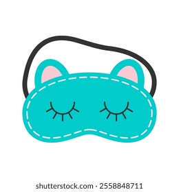 Cute Sleeping Eye Mask Icon Illustration