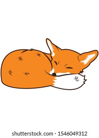 Cute sleeping fox vector isolated in white