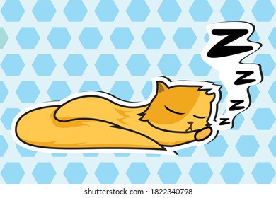 pegatina vectorial lindo durmiente