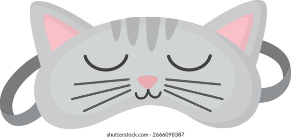 Cute sleeping mask isolated on white background. Bedtime accessory for dreaming with cat face