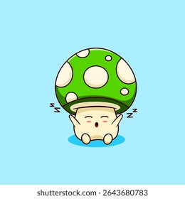 Cute Sleeping Mushroom Cartoon Character Vector Kawaii 