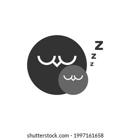 cute sleeping owl family logo