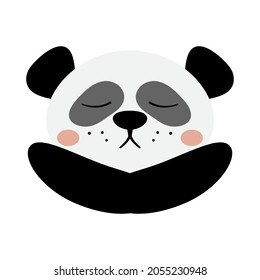 Cute sleeping panda bear. Vector 