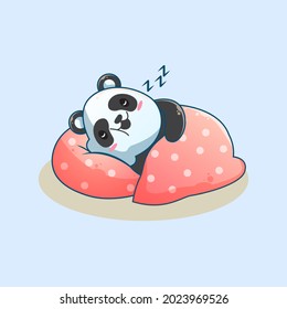 cute sleeping panda cartoon illustration