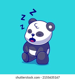 cute sleeping panda illustration suitable for mascot sticker and t-shirt design