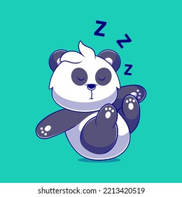 cute sleeping panda illustration suitable for mascot sticker and t-shirt design