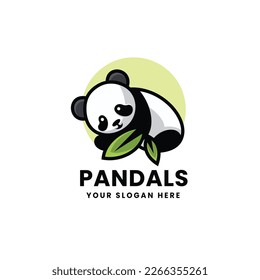 Cute Sleeping Panda Logo Vector Icon Illustration