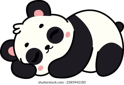 Cute Sleeping Panda Lying Down