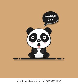 Cute sleeping panda. Vector illustration. 