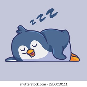 cute sleeping penguin cartoon illustration element.