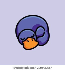 Cute sleeping platypus cartoon vector