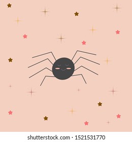 
Cute sleeping spider. Vector illustration. Decor element. Festive symbols. Halloween