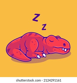 cute sleeping tyrannosaurus rex dinosaur illustration suitable for mascot sticker and t-shirt design
