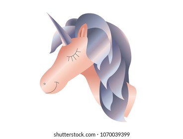 Cute sleeping unicorn. Vector illustration