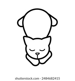 cute sleepy cat	 - vector icon