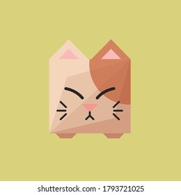 A cute sleepy cat vector with square art style