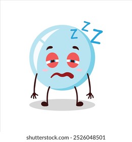 Cute sleepy expression of bubble cartoon character