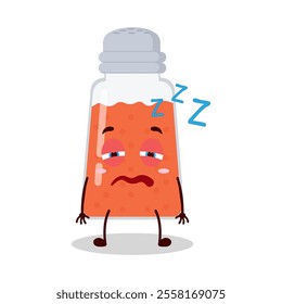 cute sleepy expression of chili powder cartoon character
