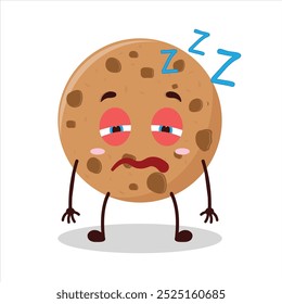 Cute sleepy expression of cookies cartoon character