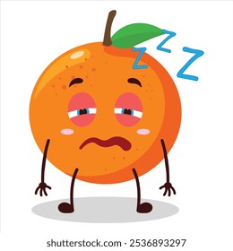 cute sleepy expression of orange character