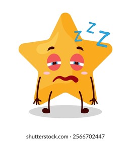 cute sleepy expression of star cartoon character
