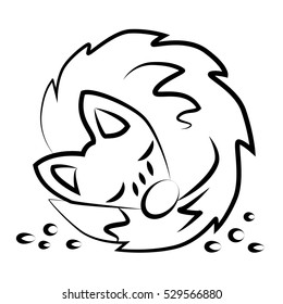 Cute sleepy fox logo vector