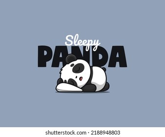 Cute Sleepy Panda Cartoon Illustration