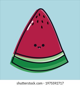 a cute slice of watermelon