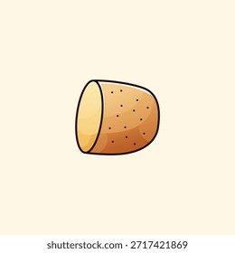 Cute Sliced Potato Vector Illustration – Cartoon Cut Potato Icon for Cooking, Food Packaging, Menu, and Recipe Design