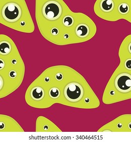 Cute slime with eyes seamless pattern