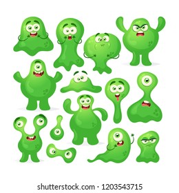 Cute Slimy Monsters. Vector Set