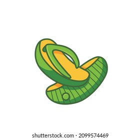 Cute slippers pair icon premium logo vector