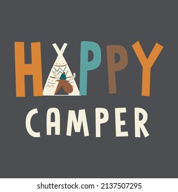 cute slogan typography camping graphic design vector