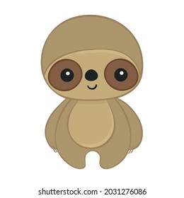 Cute sloth. Animal wildlife cartoon character. Sloth animal vector illustration. Sketch for t shirt design, fashion print, graphic Greeting cards, posters, prints.