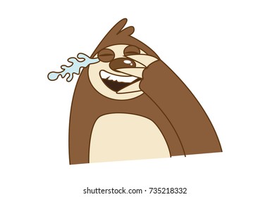 Cute Sloth Bear . Vector Illustration. Isolated on white background.