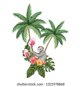 cute sloth cartoon