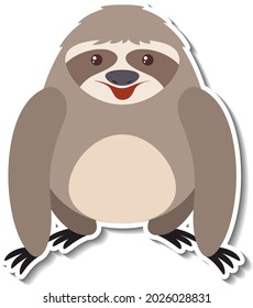 A cute sloth cartoon animal sticker illustration