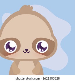 Cute sloth cartoon design, Animal zoo life nature character childhood and adorable theme Vector illustration
