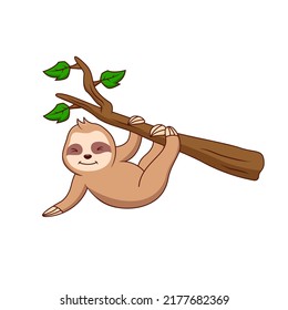 Cute sloth cartoon. Vector illustration. cute animal cartoon