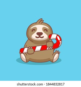 Cute sloth with Christmas costume