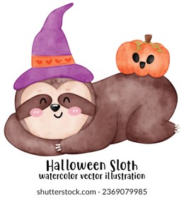 Cute Sloth Halloween, Halloween Sloth, Halloween animal vector